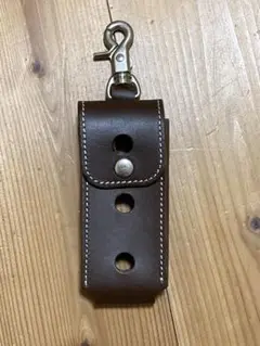HIDEOUT レザー小物入れ ブラウン ホルダータイプ