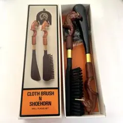 昭和レトロ　CLOTH BRUSH SHOEHORN 靴ベラ靴ブラシ　未使用品