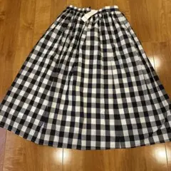 ロングスカート ギンガムチェック ネイビー エムサイズ 未使用品