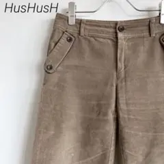 HusHusH ハーフパンツ ポケット付き スラックス シンプル ボタンデザイン
