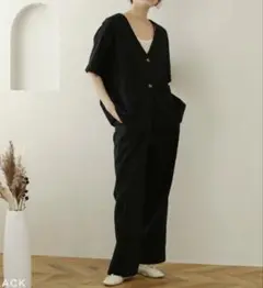 NOAHL ノアル　リネンセットアップパンツ　ブラック
