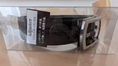 アジャスター式 ブラックレザーベルト　メンズ