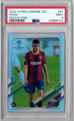 2020 Topps Chrome Pedri Refractor PSA9