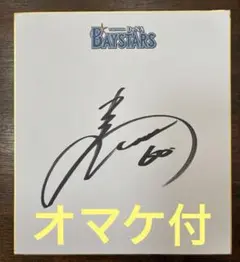 横浜DeNAベイスターズ　#60 知野直人　サイン色紙　オマケ付