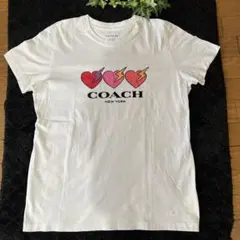 【訳あり美品】【COACH】ハートと稲妻グラフィックTシャツ★Sサイズ
