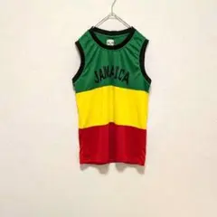希少　ジャマイカ　JAMAICA　ビックロゴ　タンクトップ　ラスタカラー　M