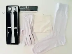 【新郎セット】結婚式用小物（シャツ/手袋/ソックス/サスペンダー/アームバンド）