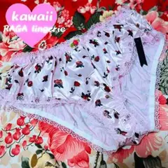 ★Kawaii lingerie★薔薇プリントサテンショーツ★パンツ下着★ピンク