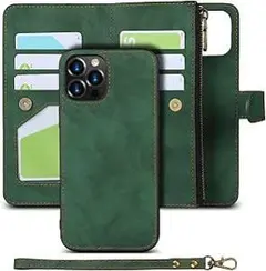 Pelanty iPhone 12 ProMAX ケース ダークグリーン 手帳型