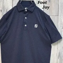フットジョイ　Foot Joy ネイビー ドット柄 ポロシャツ　半袖　M