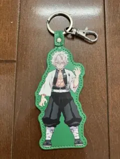 鬼滅の刃 キーホルダー 緑色 合成皮革