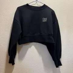 黒 トレーナー　ショート丈