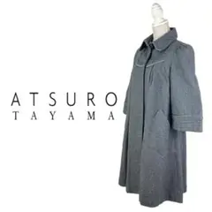 10T312☆ ATSURO TAYAMA ブラック系 ウール ロングコート M