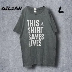 a104　【GILDAN】　Tシャツ　グレー　L　ソフトスタイル　輸入古着