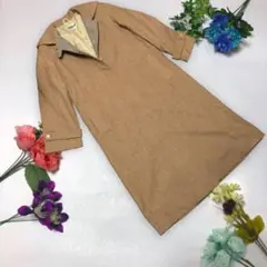 281【サンヨー】ロングコート フェミニン ブラウン F 高級感 冬【訳あり】