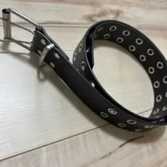 ブラック ホール付きベルト メタルバックル