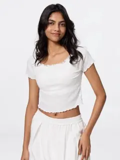 ブラフィールクロップドシャーリングオフショルダーT