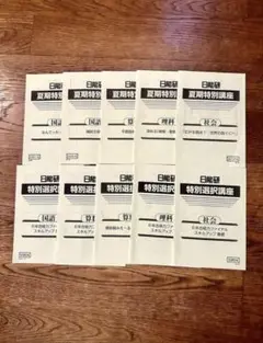 日能研 夏期特別講座 特別選択講座 6年生 4教科 10冊セット