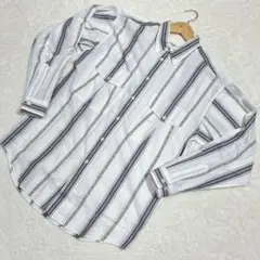 【美品】INTERMEZZO インターメッツォ ストライプシャツ 長袖 Mサイズ