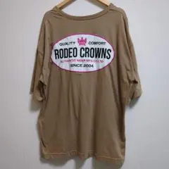 RODEO CROWNSロデオクラウンズ ロゴプリン 五分袖Tシャツ大きいサイズ