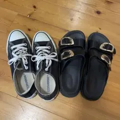 Converse ブラック スニーカーとサンダル セット