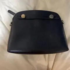 FURLA ブラックレザー ポーチ
