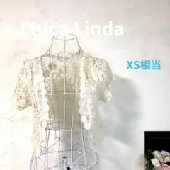 【美品A】Chica Linda トップス ボレロ レーシー 花柄 白
