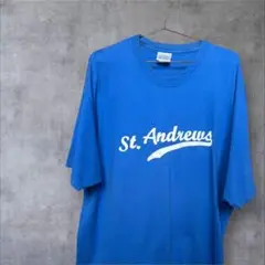 【PORT】St. Andrews Tシャツ 青 ブルー　XL 古着　海外