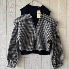 636 GORGE オフショルダー チェック柄 セットアップ 42