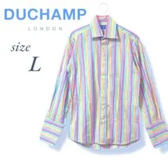 【DUCHAMP】イギリス製 綿100％ 未使用‼️ストライプ デザイン シャツ