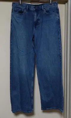 新品　UNIQLO　ワイドデニムパンツ 青