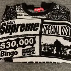 新品未使用 Supreme News Print Sweater Mサイズ 新品未使用 Supreme News Print Sweater Mサイズ