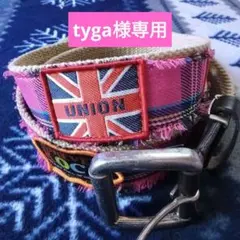 可愛い♡レディース/ピンクチェック柄ワッペンベルト