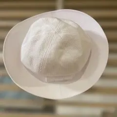 ホワイト ストライプ バケットハット