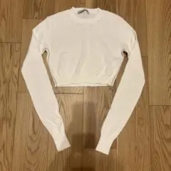 ZARA ホワイト クロップドニット S