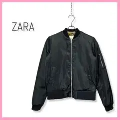 ZARA ザラ MA-1 タイプ ブルゾン 裏ボア レオパード柄 ブラック XS