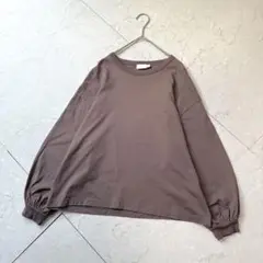 handvaek ハンドバーク Tシャツ 長袖 カットソー S ブラウン ロンT