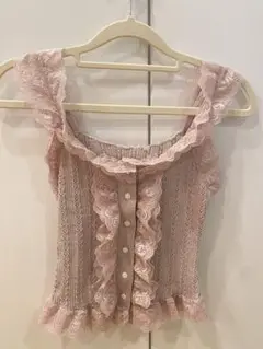 DEICY アイレットレースノースリニット　ピンク