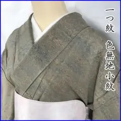 【売切値下げ‼︎】207mi15□一つ紋 色無地小紋 胡桃□美品