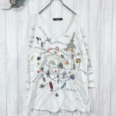 ☆マリナスポーツMARINA SPORT (L) Tシャツ地図 刺繍 五分袖