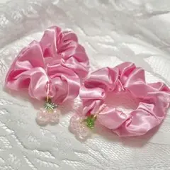 さくらんぼシュシュセット