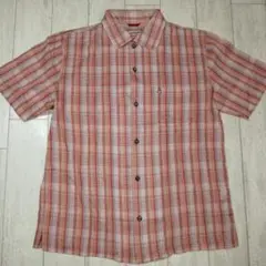 美品/Hush Puppies/ハッシュパピー/チェック/シャツ/綿100％/赤