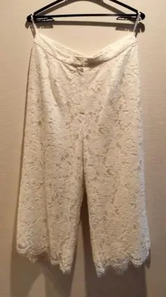 レース フレアパンツ ホワイト 裏地付き オットー OttoCollection