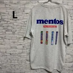 メントス 企業コラボ ロゴ tシャツ L