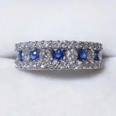 ダイヤモンド×サファイア リング Pt900 0.68ct 5.2g