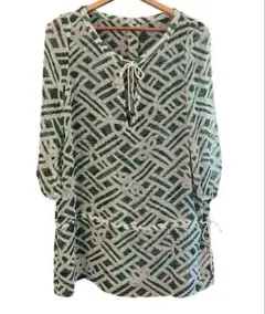 【美品】la.f… 透け感 チュニック 七分袖 緑