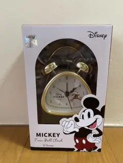 ディズニー　ミッキーマウス ツインベルクロック　目覚まし時計　ゴールド