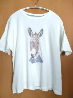 I am I ロバ スパンコール刺繍Tシャツ