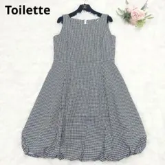 美品 Toilette トワレ ギンガムチェック バルーン ワンピース
