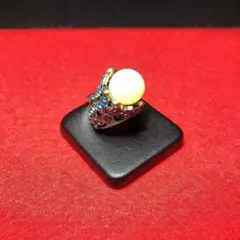【ヴィンテージ】11号 デザイナーズパールリング カラフル レトロ R4